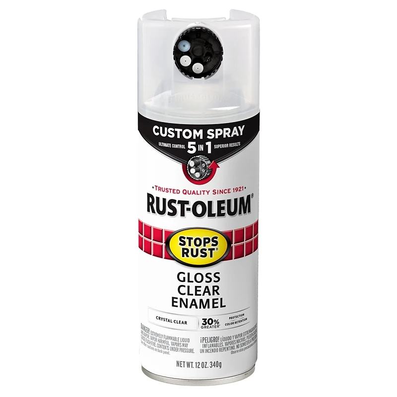 Stops Rust Custom Spray Five-in-One Spray Paint Gloss Clear Twelve Ounce