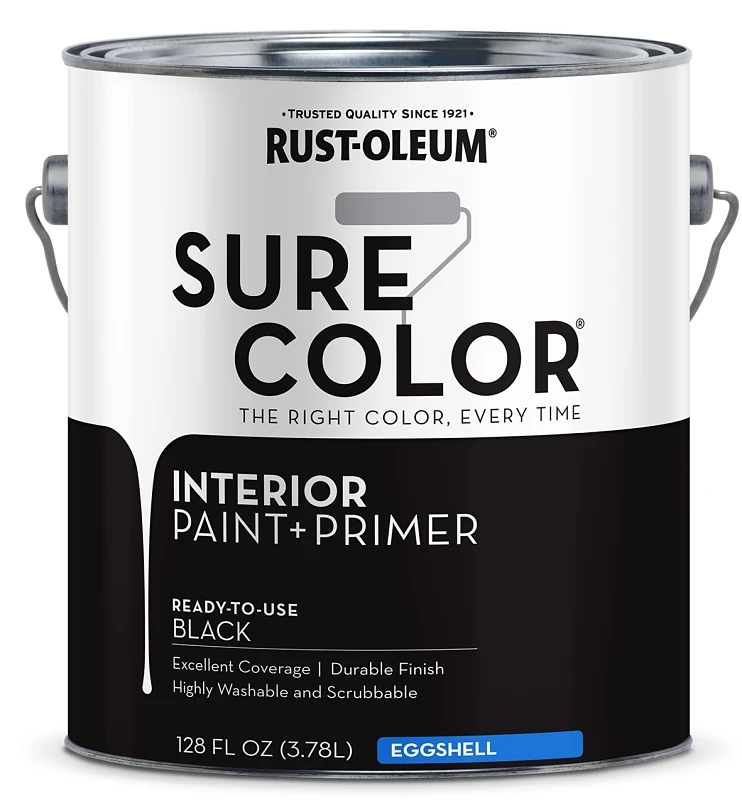 Sure Color Eggshell Black Interior Wall Paint And Primer, 1 Gallon