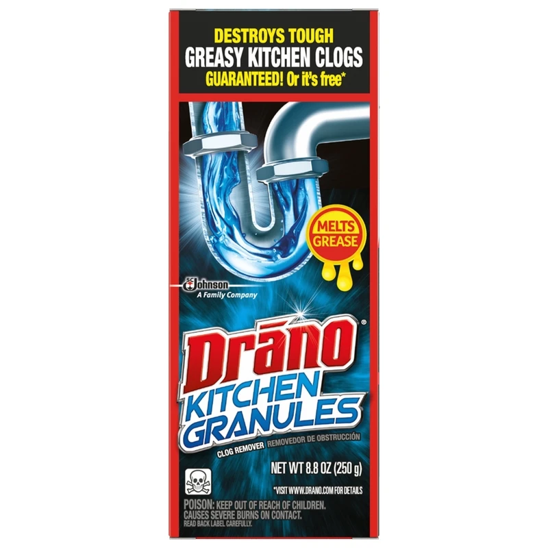 8.8 Oz. Kitchen Granules Clog Remover - Powerful Grease Melting Formula