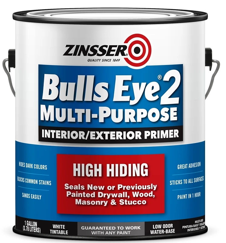Bulls Eye 2 Water-Based Primer Sealer, Flat White, One Gallon