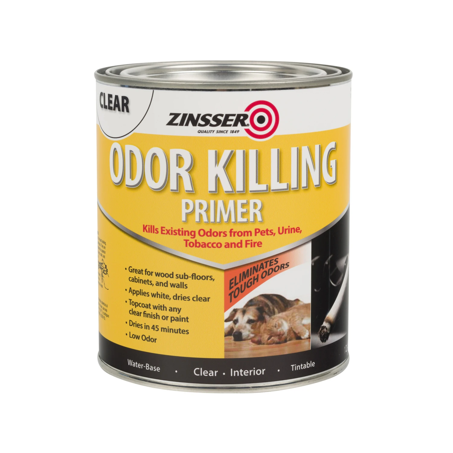 Odor Killing Water-based Interior Primer, White, 1 Quart