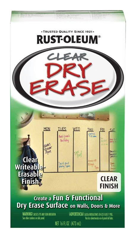 Dry Erase Clear One Step Paint 16 Oz - Versatile Indoor Coating