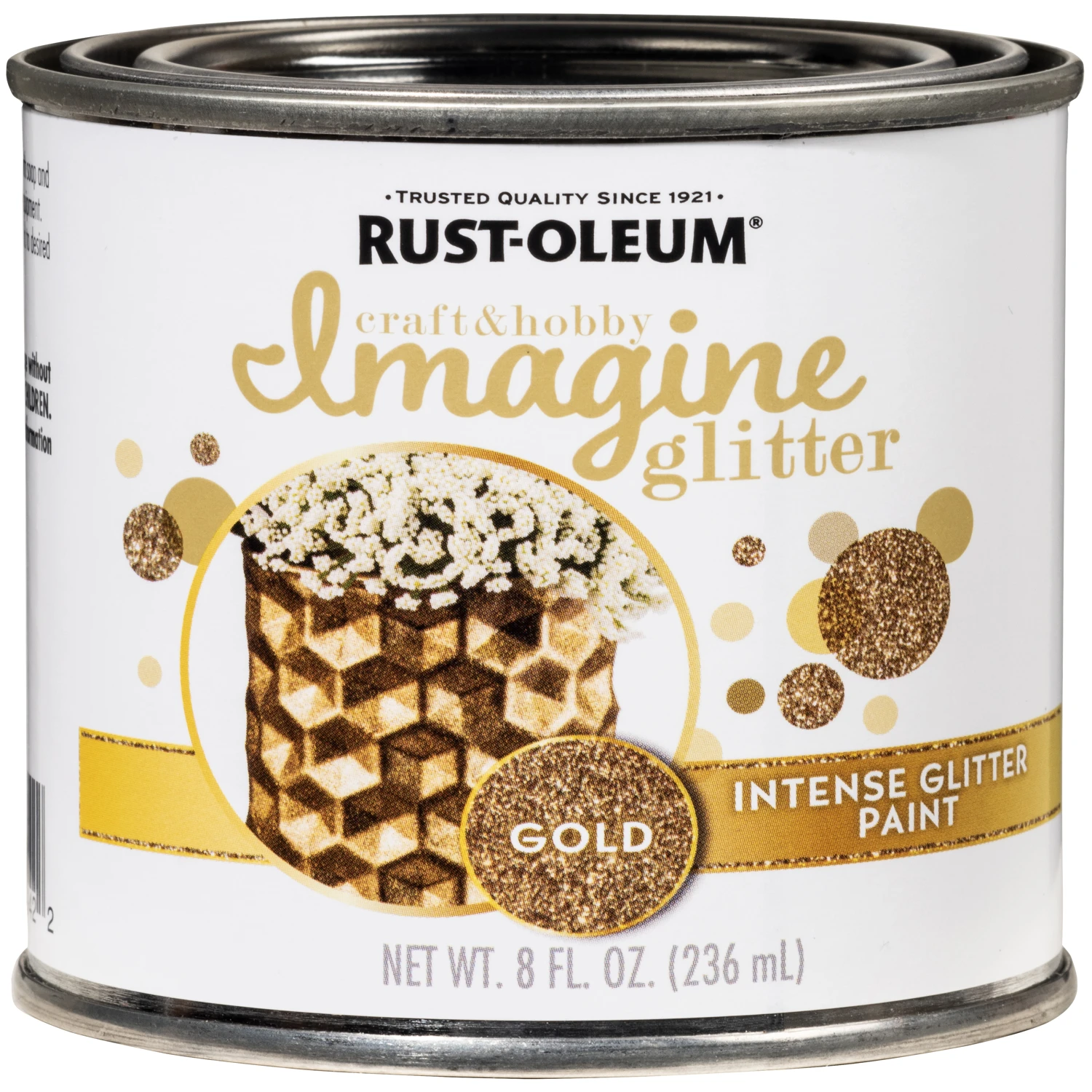 Imagine 8 Oz. Intense Gold Glitter Paint For Craft & Hobby Projects