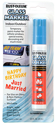 Temporary Glass Marker, Blue, 2/3-oz.