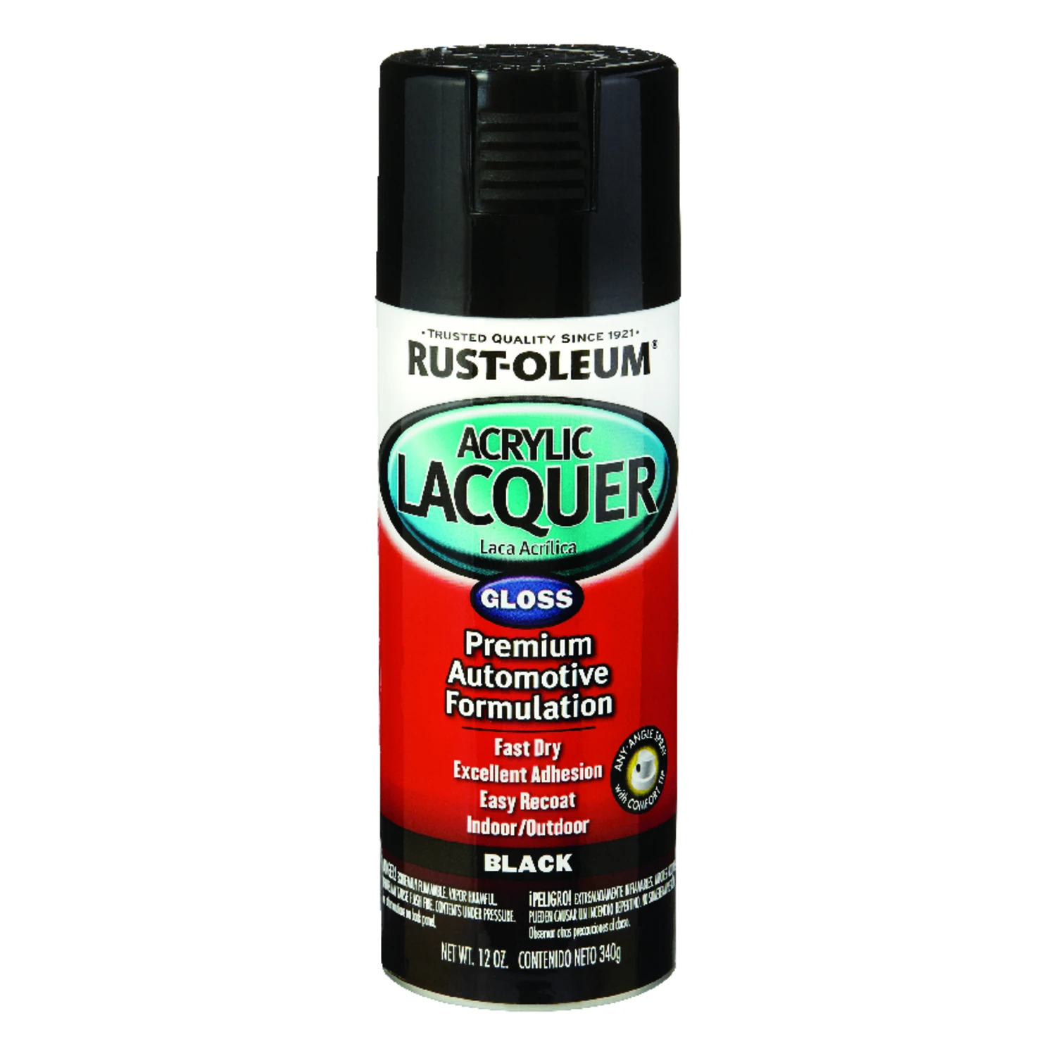 Automotive Lacquer Gloss Black Acrylic Spray Paint 12 Oz - Model 253365