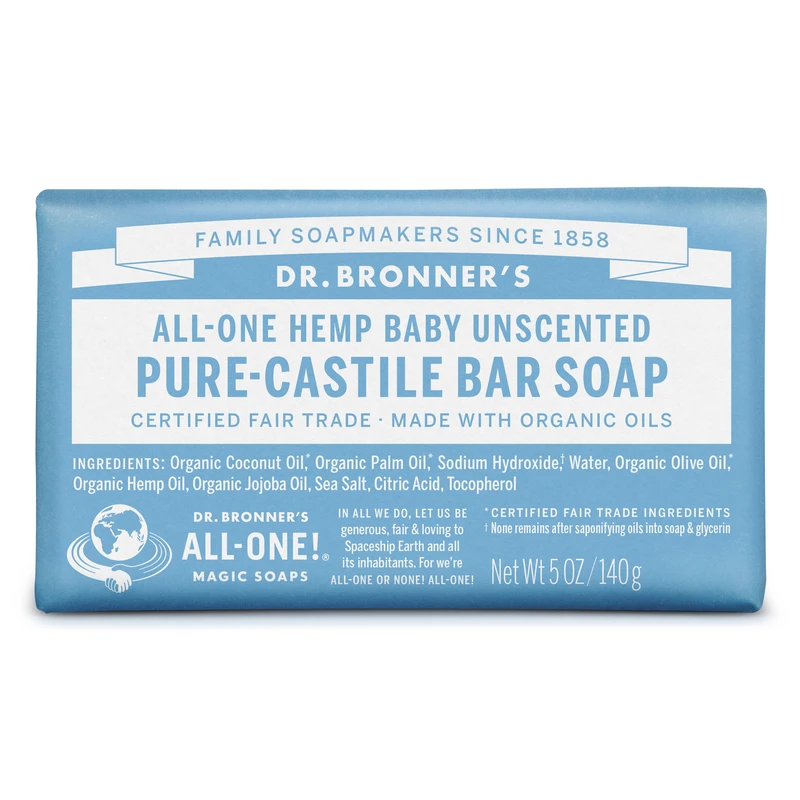 Dr. Bronner Organic Unscented Scent Pure-Castile Baby Bar Soap 5 oz. 1 pk