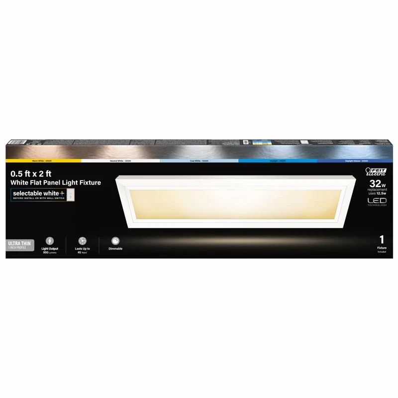 6 In. W X 2 Ft. L Dimmable Led Flush Mount Light Fixture