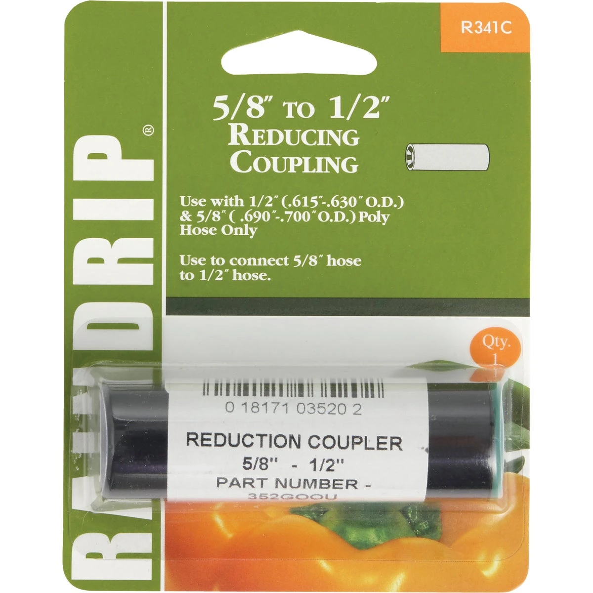 Raindrip 1/2 in. Drip Irrigation Coupler 1 pk