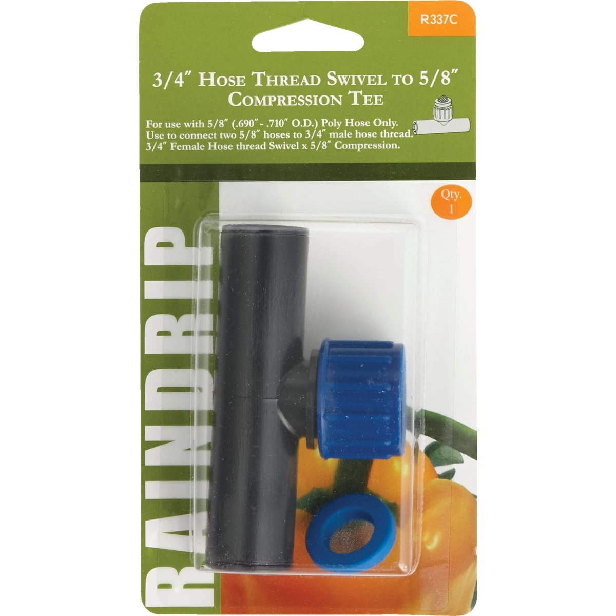Raindrip 5/8 in. Compression Drip Irrigation Tee 1 pk Raindrip 5/8 in. Compression Drip Irrigation Tee 1 pk