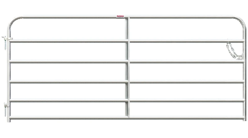 6-rail Galvanized Farm Tube Gate, 8-ft. Wide, 50-inch High, 20-gauge Steel Frame