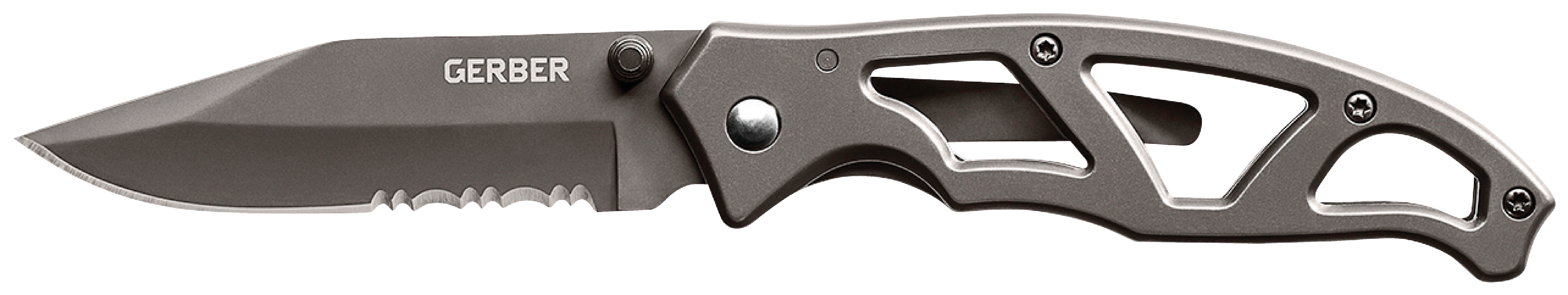 Paraframe I Folding Knife with Serrated Blade and Titanium Nitride Coating