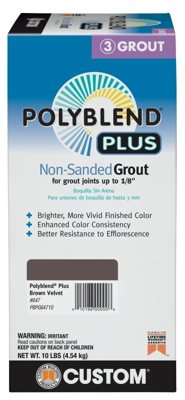 Polyblend Plus Non-Sanded Grout Brown Velvet 10 Pound Bag
