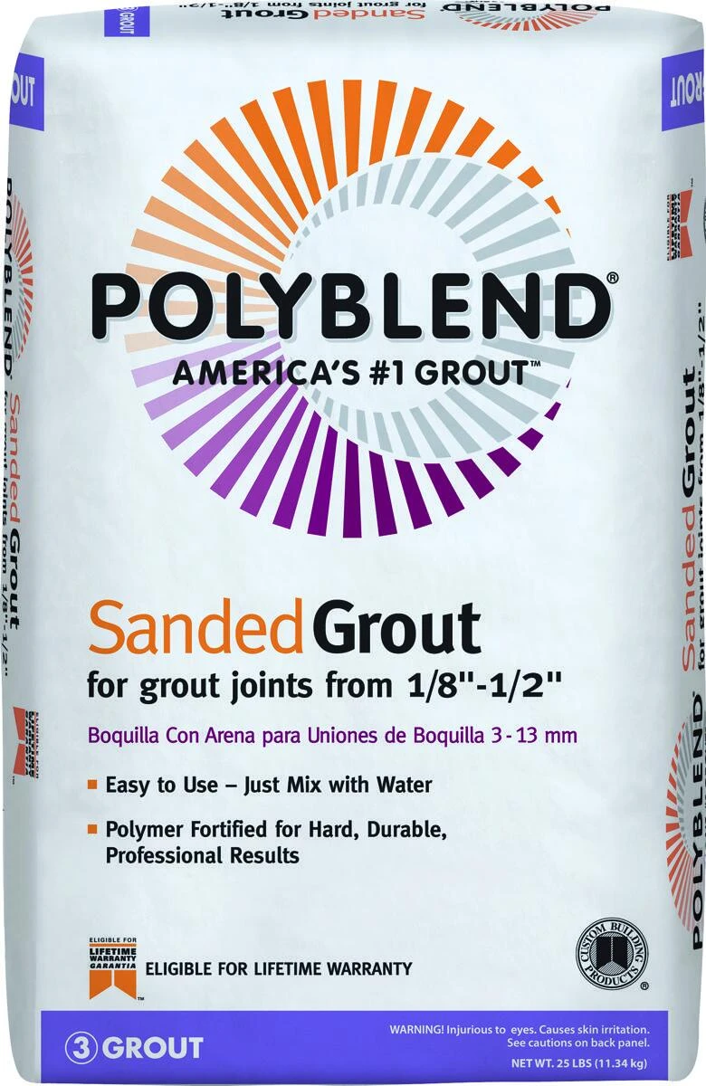 Sanded Grout, Delorian Gray, 25 Pounds For Floors