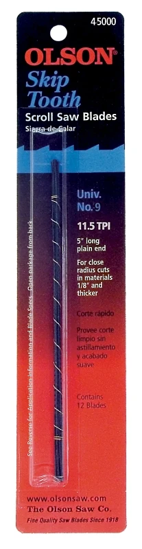 Scroll Saw Blades, Skip Tooth Plain End #9, 5-In., 6-Pk.