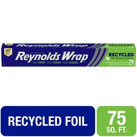 Recycled Aluminum Foil Roll, 75 Square Feet, Eco-Friendly Material