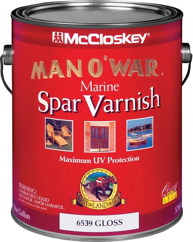 Mccloskey Man O'war Gloss Low Voc Marine Spar Varnish, 1 Gallon For Interior & Exterior