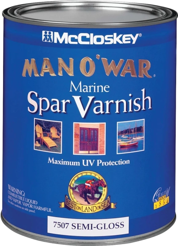 Mccloskey Man O'war Semi-gloss Marine Varnish, 1 Quart For Interior & Exterior Use