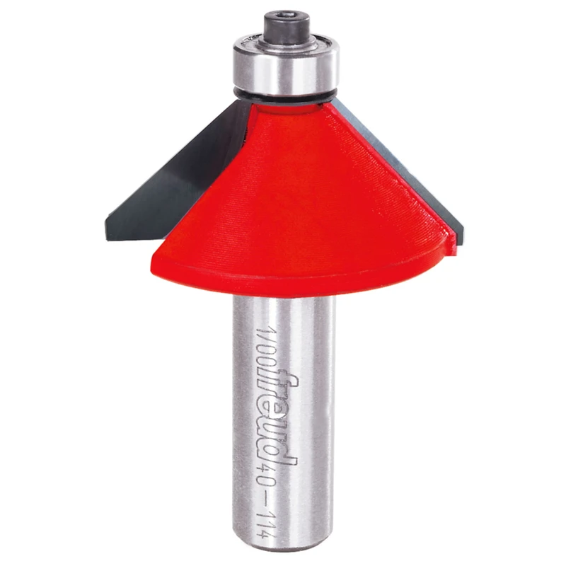 45-degree Carbide Chamfer Router Bit With Bearing Pilot, 1/2 In. Shank