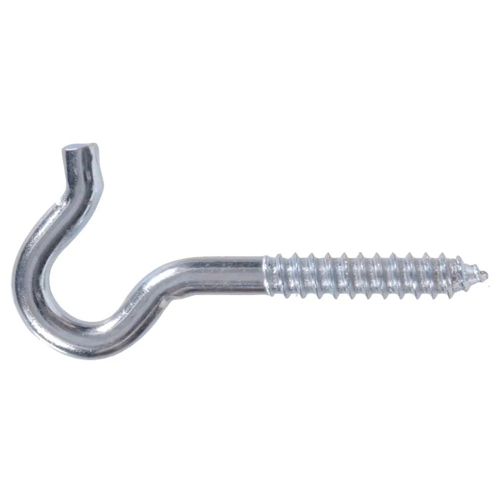 3/8 x 10 in. Zinc-Plated Heavy Duty Screw Hook (5-Pack)