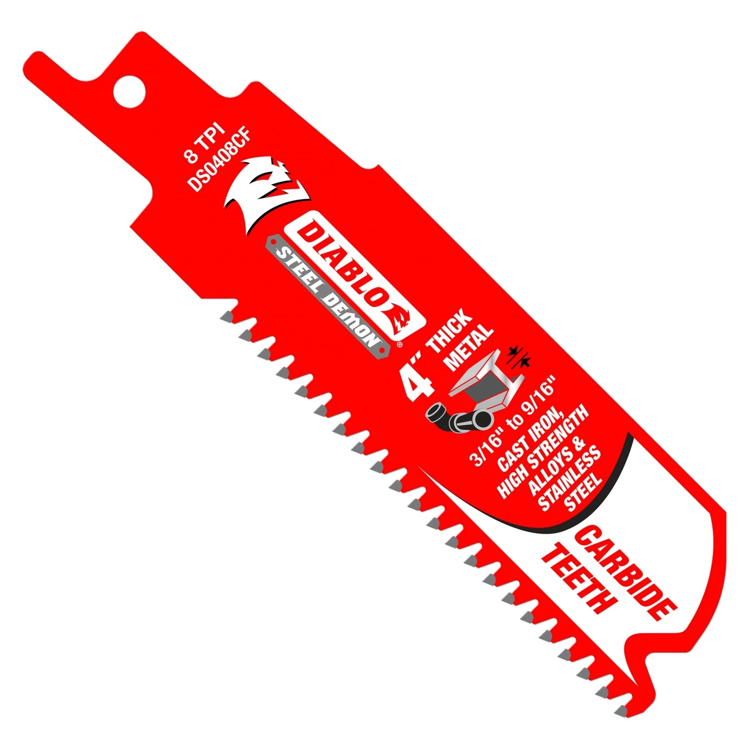 Steel Demon 4 In. 8 Tpi Carbide Reciprocating Saw Blade (3-pack) For Extreme Metal Cutting