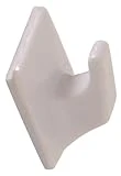 Plastic Medium Hook- White - Adhesive Backed 3Pk Hillman Hooks and Eyes 852976