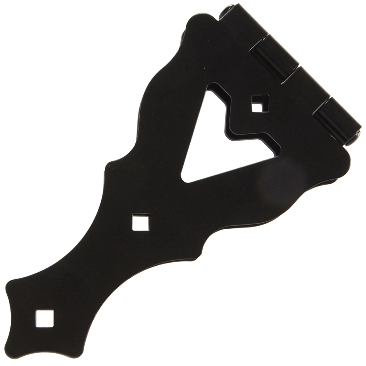 10 in. Black Heavy Duty Ornamental Strap Hinge (4-Pack)