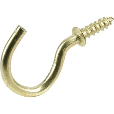 5/8" Solid Brass Cup Hook - Hillman Hook And Eye Model 851849