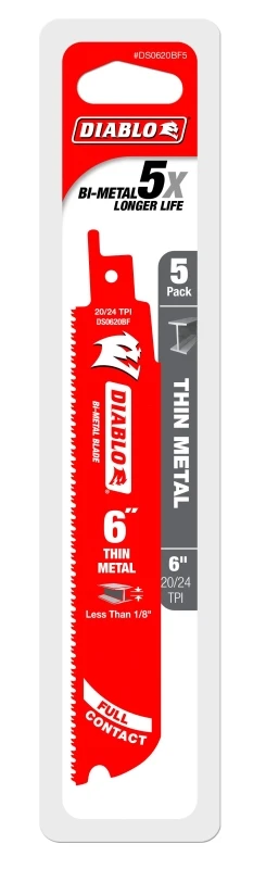 Steel Demon Reciprocating Blade, 20/24 TPI, 6-In., 5-Pk.