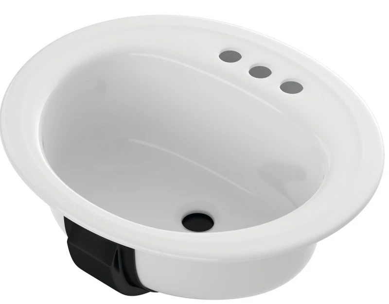 Azalea Enameled Steel Bathroom Sink 20 In. W X 17 In. L X 6.5 In. D White