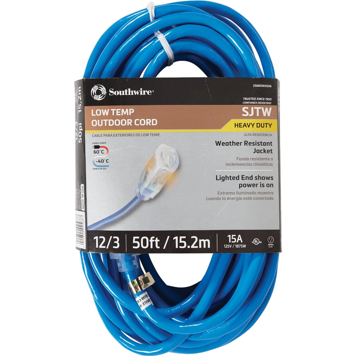 Coldflex 50 Ft. 12/3 Cold Weather Extension Cord - Heavy-duty, Ul Listed