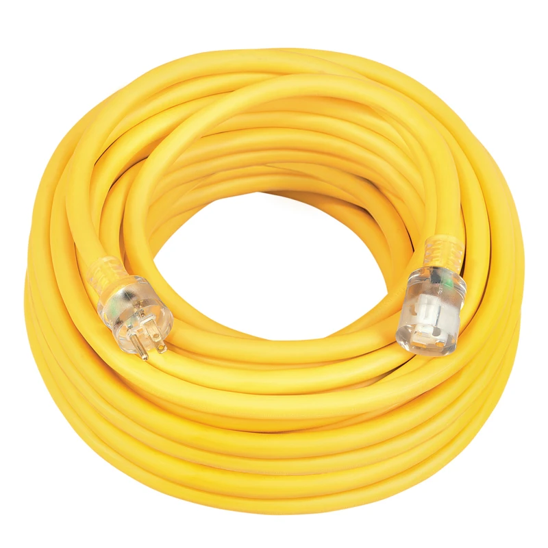 100 Ft. 10/3 Cold Weather Extension Cord - Heavy-duty Yellow
