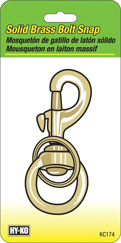 Heavy-Duty Solid Brass Bolt Snap with Split-Ring Key Chain