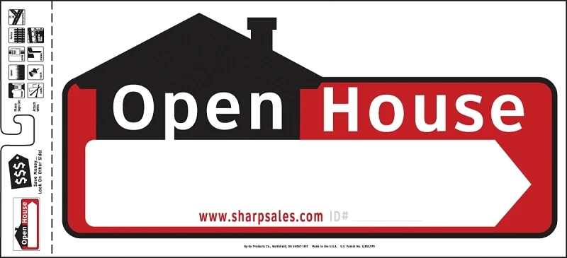 10" X 22" Open House Directional Sign - Double-sided Plastic