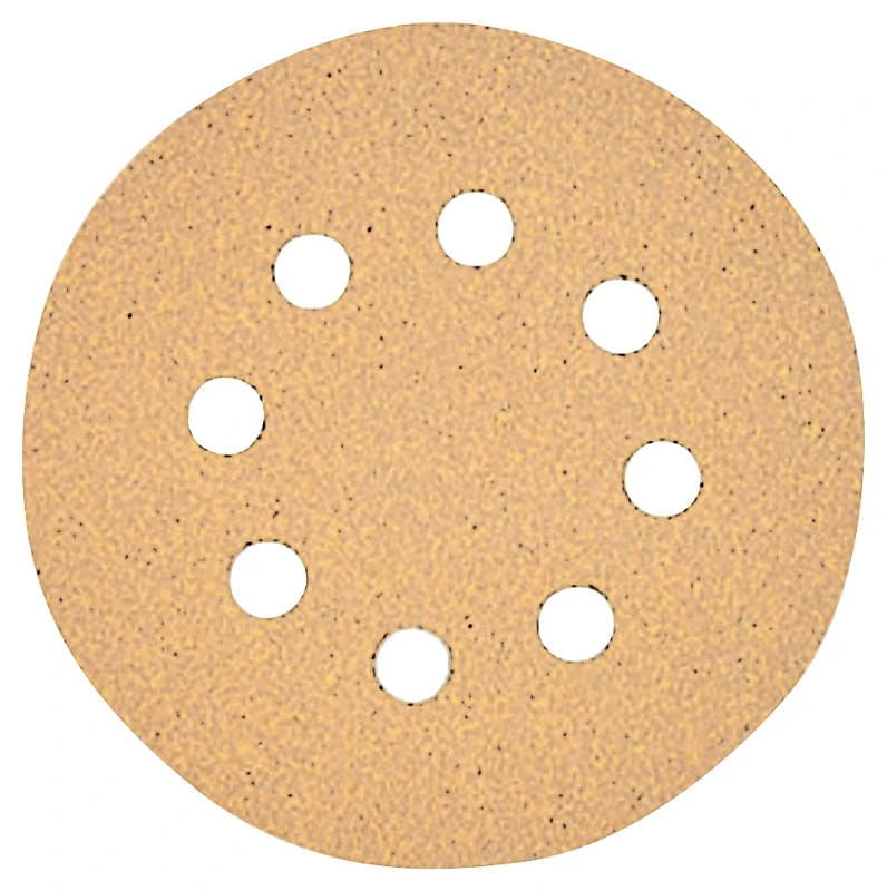 Hook-and-Loop Random Orbit Sandpaper, 5 In., 8-Hole, 220-Grit, 5-Pk.
