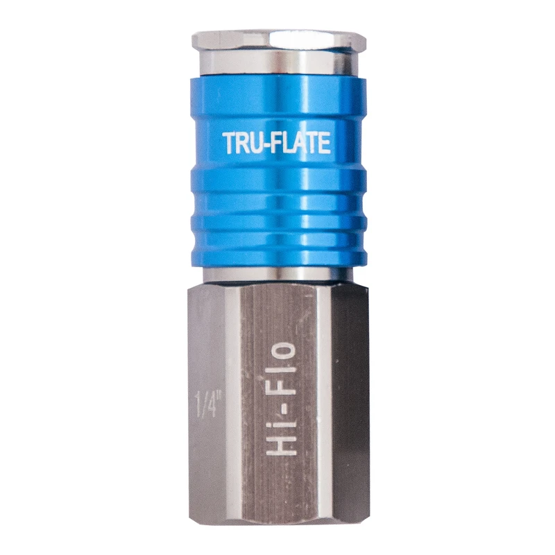 Hi Flo 1/4 In. Female Coupler - Lightweight Aluminum Design