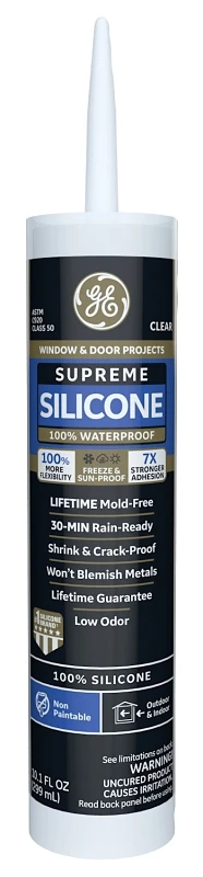 Silicone Window & Door Sealant, Clear, 10.1 Oz. Cartridge