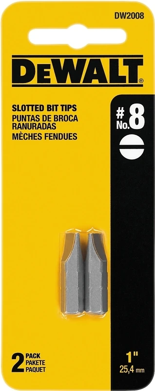 #8 Slotted Insert Bit Tip, 1 In.,2-Pk.