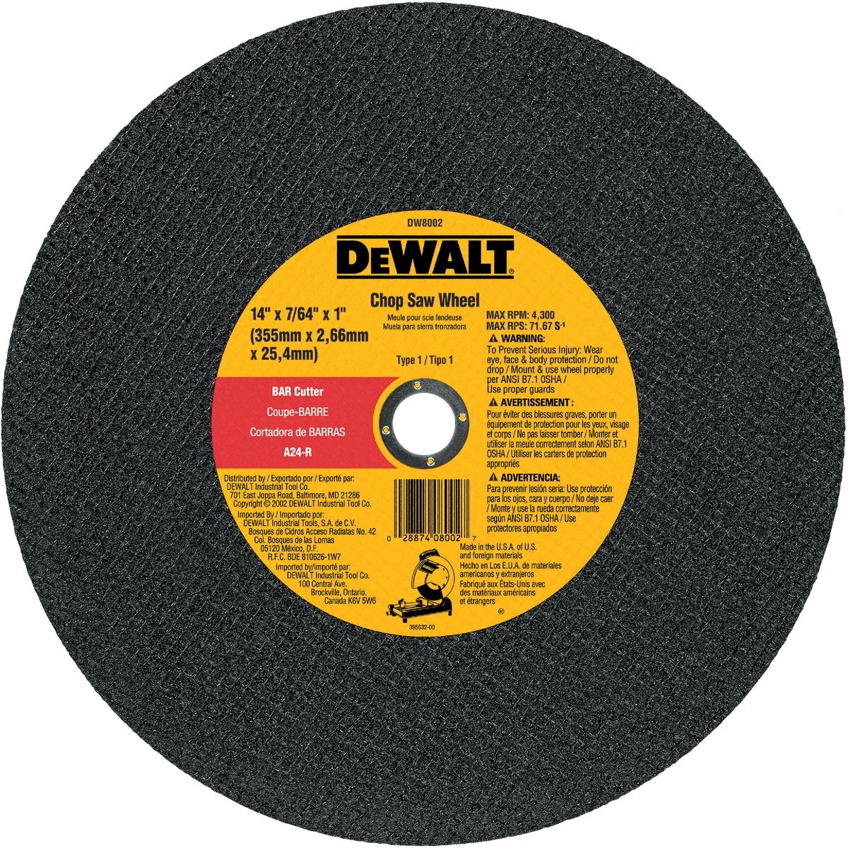 Hp Type 1 14 In. X 7/64 In. X 1 In. Metal Cut-off Wheel