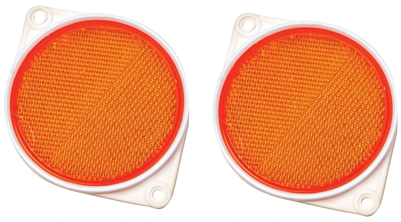 Hy-Ko 8.1 in. Round Amber Reflectors 2 pk