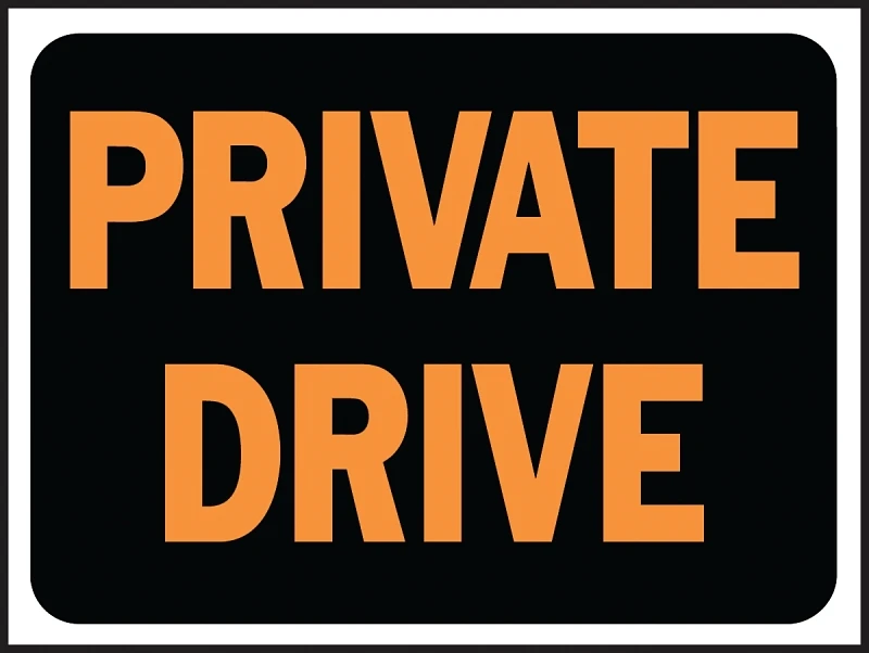 9x12 Plastic Private Drive Sign - Weatherproof, Fluorescent Letters