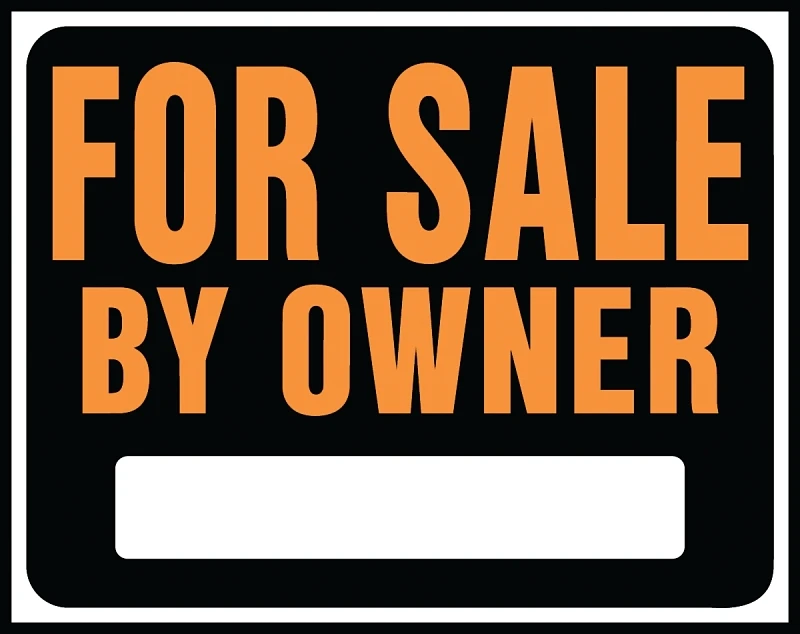 15" X 19" Heavy Gauge Plastic For Sale By Owner Sign - Fluorescent Orange