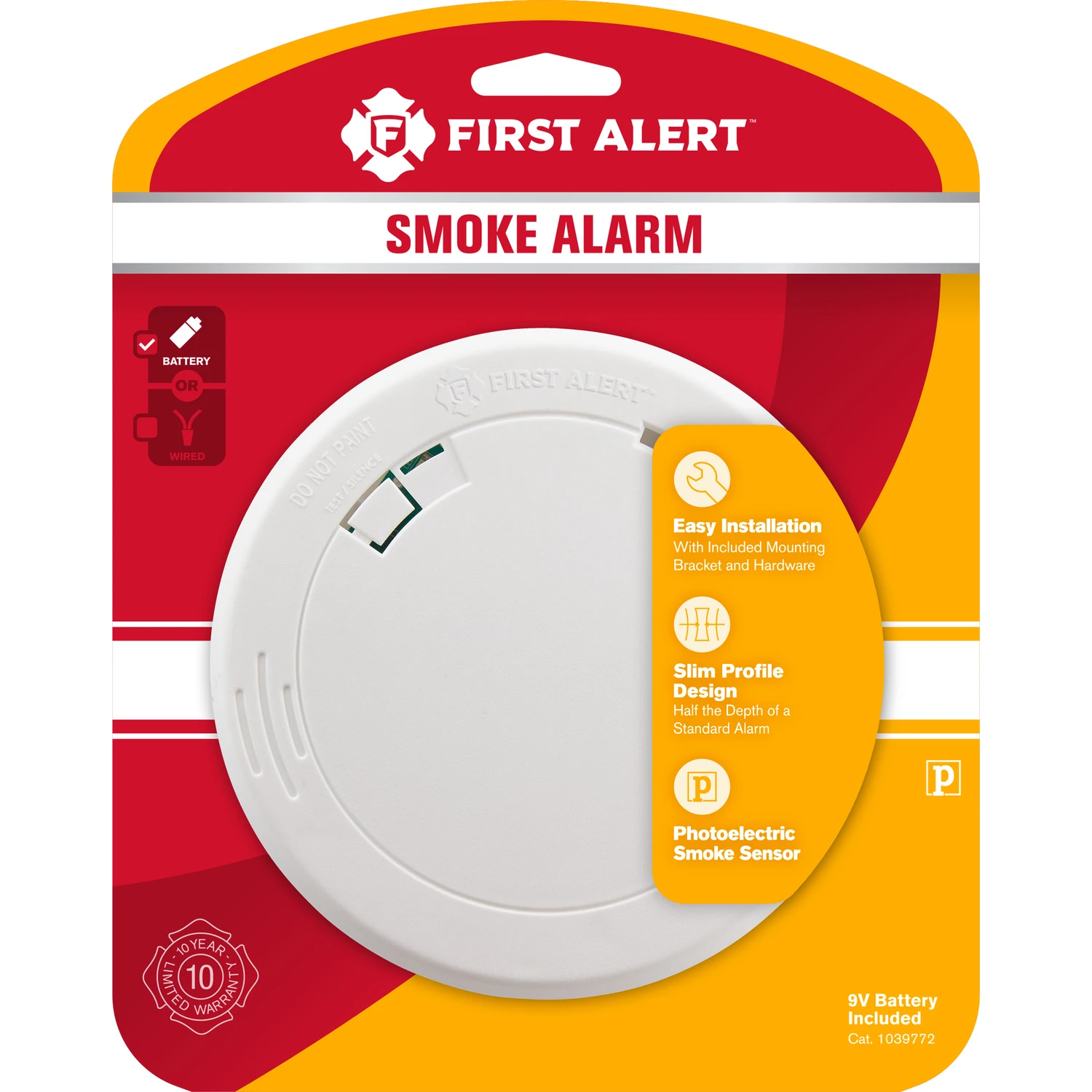 Battery Operated Photoelectric Smoke and Fire Alarm Detector