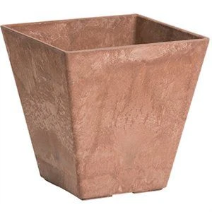 ArtStone Ella Water-Minder Planter, Plastic, Rust Square, 6 In. Sq.