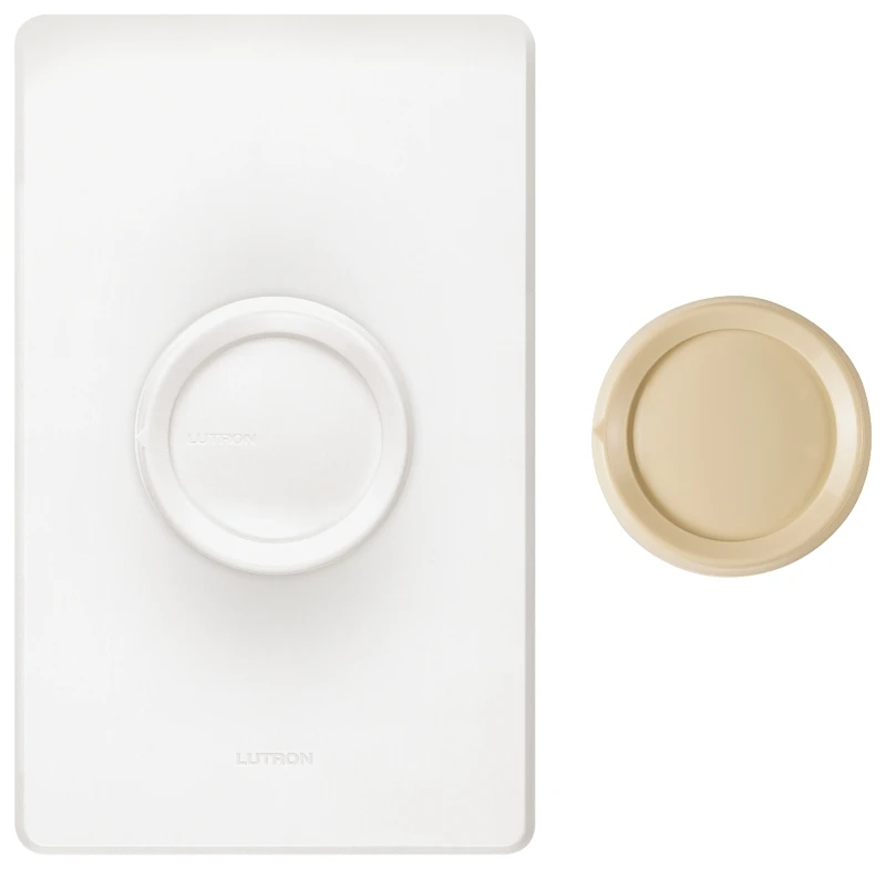 Rotary 600-watt Single-pole Dimmer Switch, White/ivory