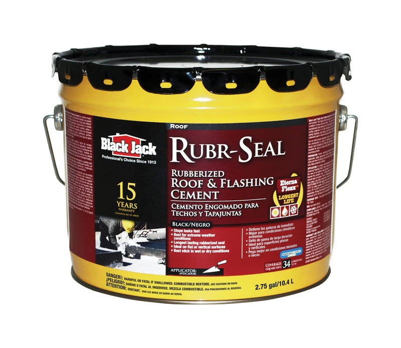 Rubr-seal Gloss Black Rubber Roof & Flashing Cement 2.75 Gallon