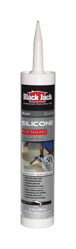 White Silicone Roof Sealant, 10 Ounce Tube, Weatherproof and Durable