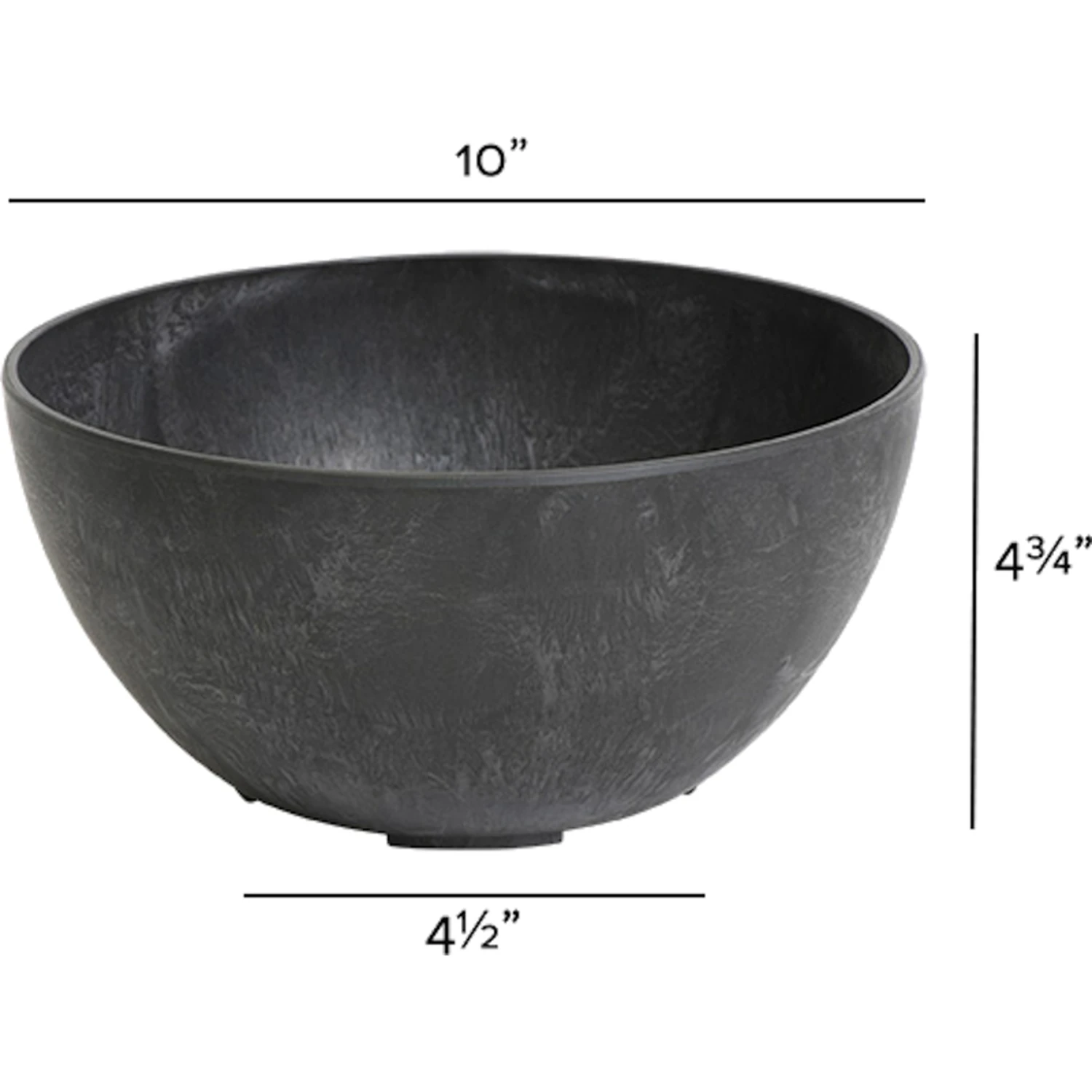 Artstone 4.8 In. H X 9.9 In. W X 9.9 In. D Resin Napa Bowl Planter Black