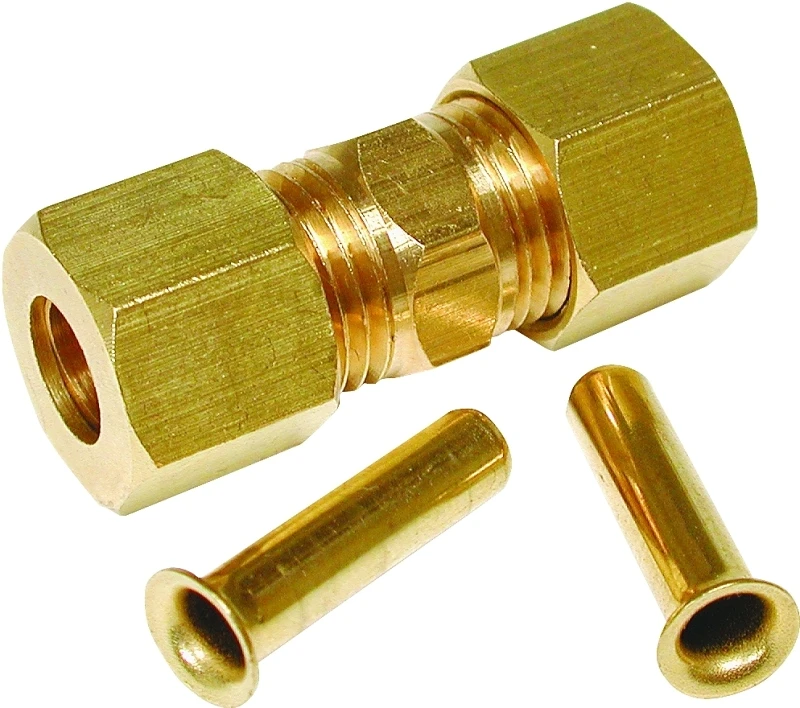 Compression Union, 1/4-inch O.d. Brass With Poly Tube Adapters