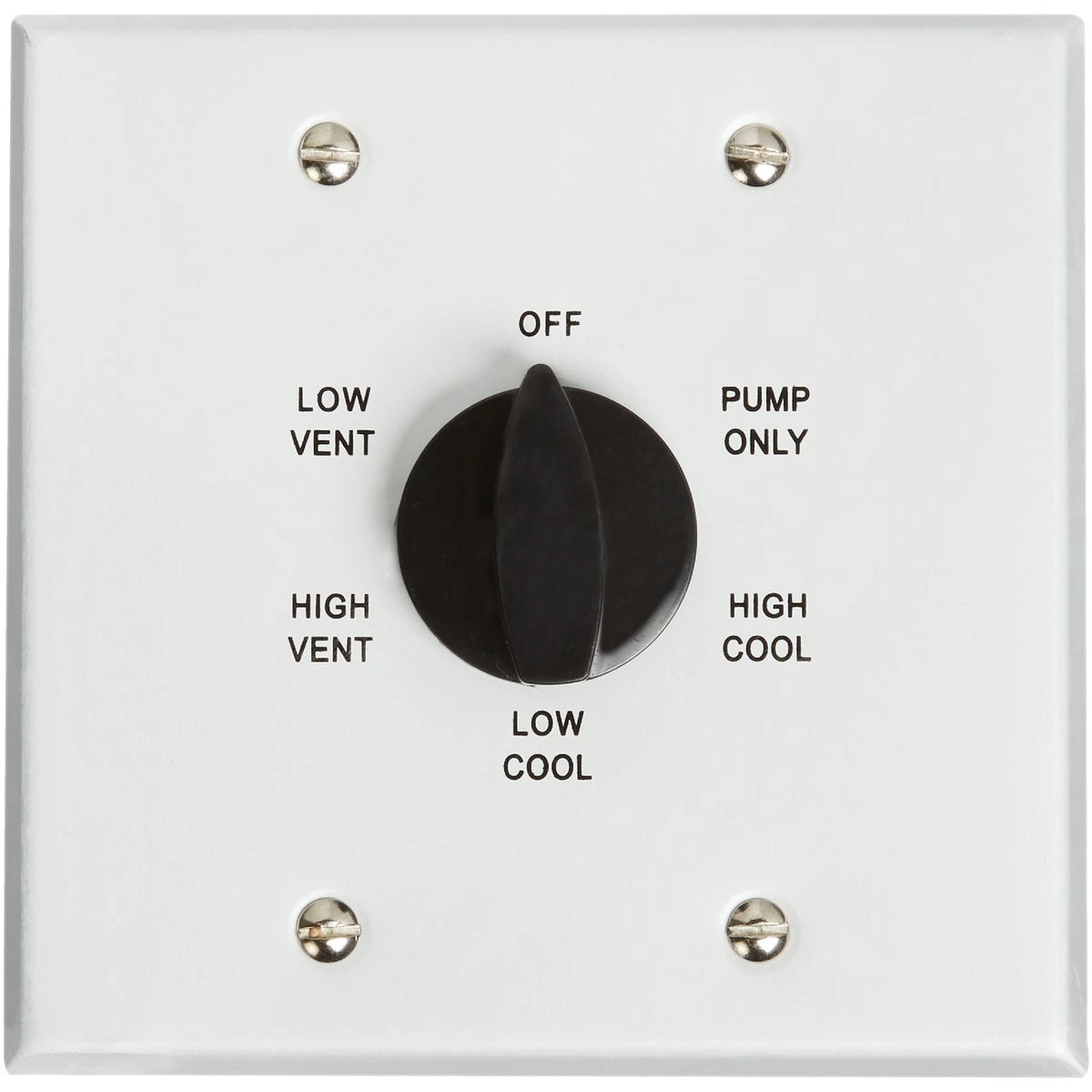 Dial Two-speed Six-position Metal Rotary Switch - 2 Gang, 15a, Black Knob