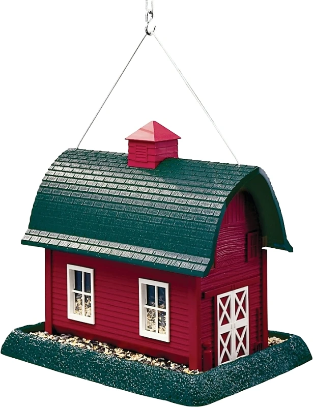 8 Lb Red Barn Plastic Hopper Bird Feeder With 4 Ports